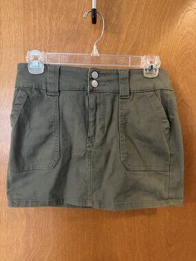 REgeneration Mini Skirt Womens  Juniors Size 3 Army Green Stretch Pockets Casual